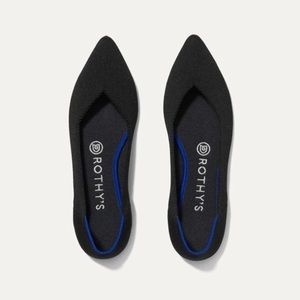 Rothy’s The Point Black Pointed Toe Flats.